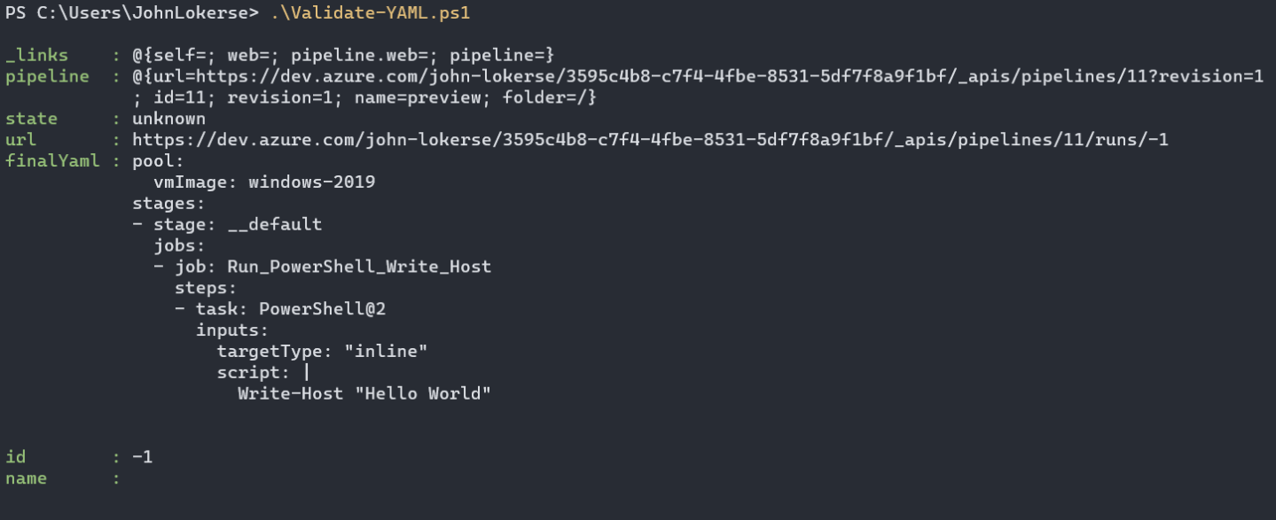 Validating YAML using Azure DevOps or CLI – John Lokerse | Azure ...